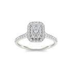 3/4 Ct. T.w. Diamond 10k White Gold Square-shaped Engagement Ring