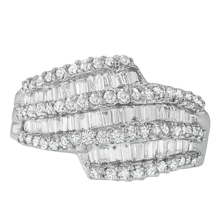 Womens 7/10 Ct. T.w. White Diamond 14k Gold Bypass Ring