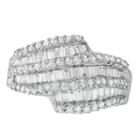 Womens 7/10 Ct. T.w. White Diamond 14k Gold Bypass Ring
