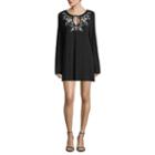 Trixxi Long Sleeve Embroidered Peasant Dress-juniors