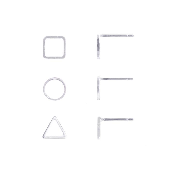 A.n.a 3-pr. Silver-tone Open Stud Earrings