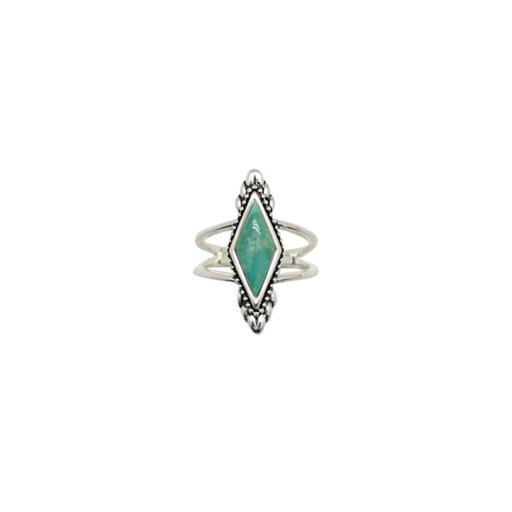 Silver Elements By Barse Womens Blue Turquoise Sterling Silver Cocktail Ring