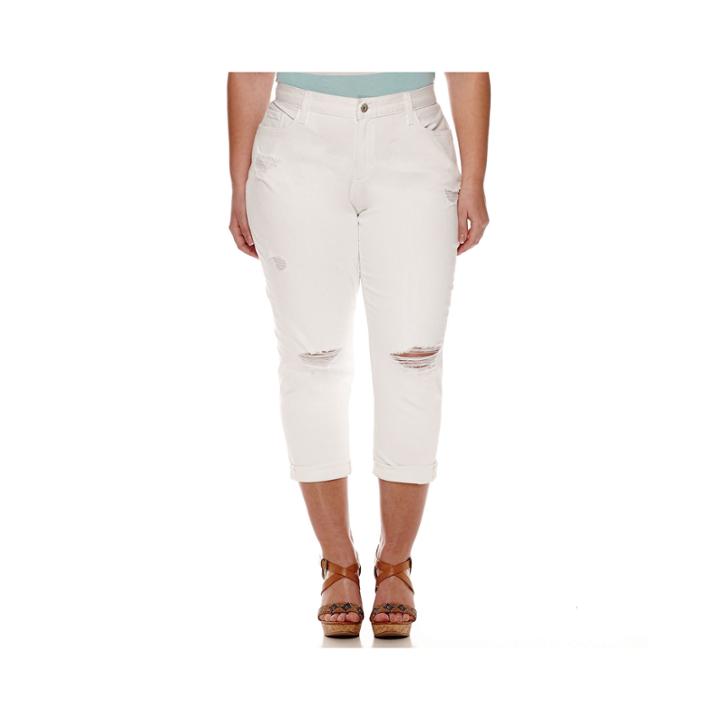 Stylus&trade; Boyfriend Denim Crop Jeans - Plus