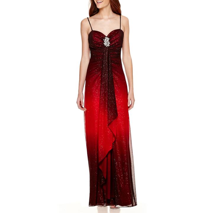 Reign On Sleeveless Ombr Glitter Long Dress