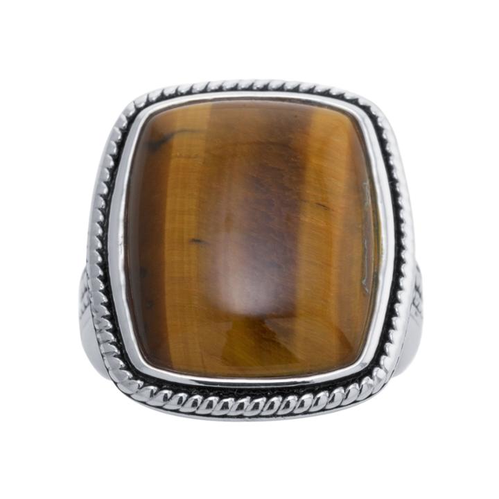 Womens Genuine Brown Tiger's Eye Sterling Silver
