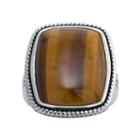 Womens Genuine Brown Tiger's Eye Sterling Silver