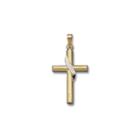 14k Two-tone Gold Ribbon Cross Charm Pendant