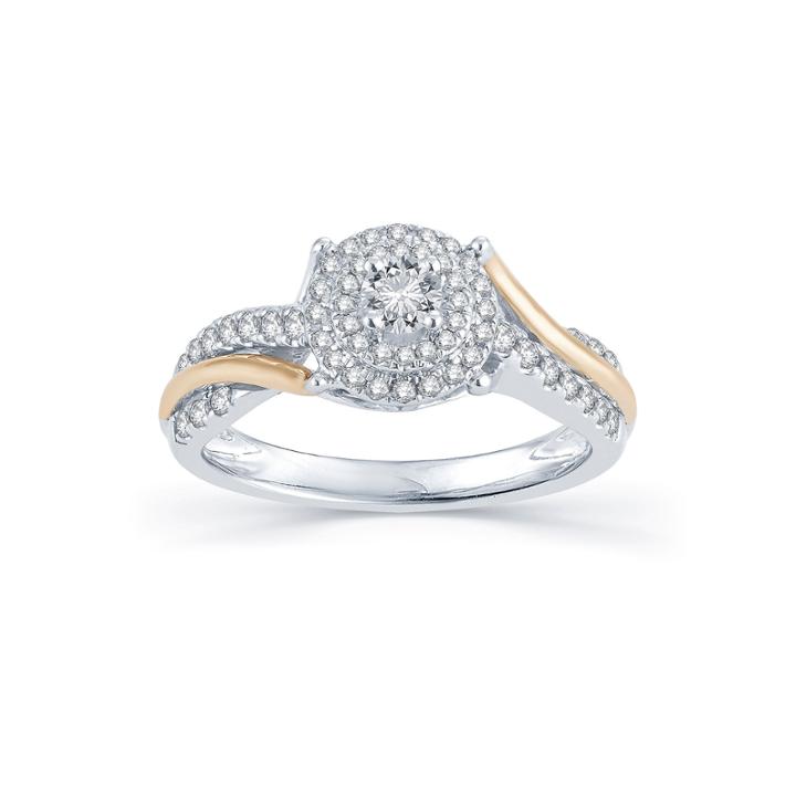 1/2 Ct. T.w. Diamond 14k Two-tone Gold Engagement Ring