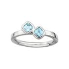 Personally Stackable Sterling Silver Genuine Aquamarine Ring