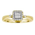 Womens 1/4 Ct. T.w. Genuine Princess White Diamond 10k Gold Promise Ring