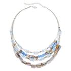 Mixit&trade; Blue Shell Gold-tone Illusion Necklace