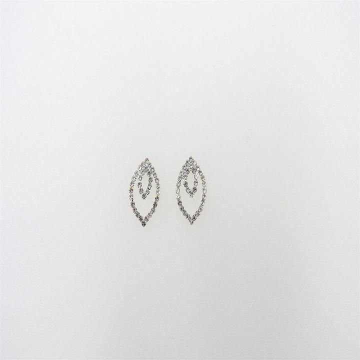 Vieste Rosa Clear Brass 1 Inch Stud Earrings