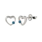 Blue Blue Topaz 6.8mm Heart Stud Earrings