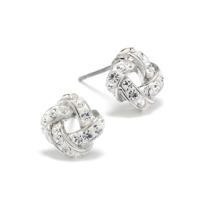 Crystal Knot Stud Earrings