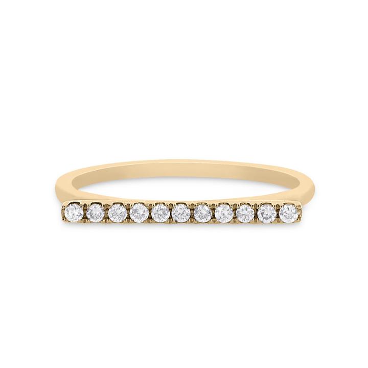 Womens 1/8 Ct. T.w. Genuine Round White Diamond 14k Gold Stackable Ring