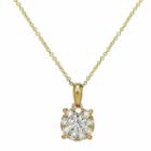 Womens 1/3 Ct. T.w. Genuine White Diamond 14k Gold Pendant Necklace