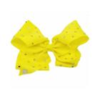 Jojo Siwa Large Signature Hair Bow W/rhinestone Yellow