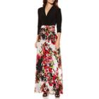 Be By Chetta B 3/4 Sleeve Floral Maxi Dress