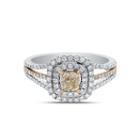 Womens 1 Ct. T.w. Genuine Cushion Yellow Diamond 14k Gold Engagement Ring
