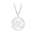 Personalized 43x32mm Circle Monogram Pendant Necklace