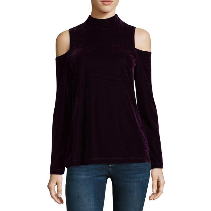A.n.a Long Sleeve Velvet Blouse