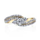 Sirena Womens 1 Ct. T.w. Genuine Round White Diamond 14k Gold Engagement Ring