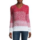 Liz Claiborne Long Sleeve Ombre Pullover Sweater