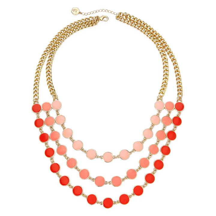 Liz Claiborne Gold-tone Orange Bead Layered Necklace