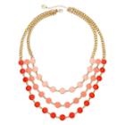 Liz Claiborne Gold-tone Orange Bead Layered Necklace