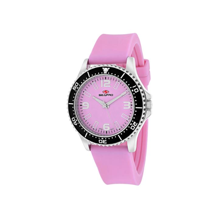 Seapro Tideway Womens Pink Dial Pink Silicone Strap Watch