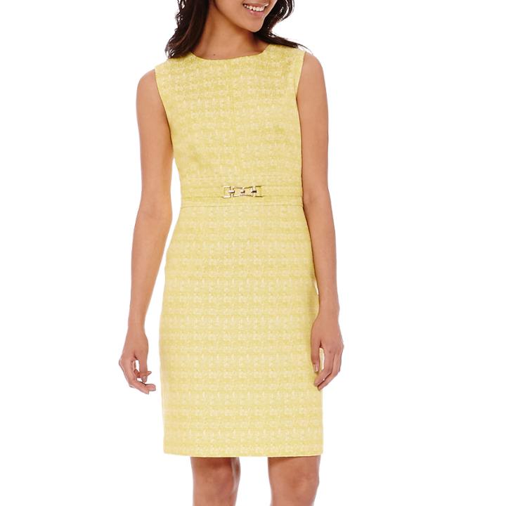 Chelsea Rose Sleeveless Front-buckle Sheath Dress