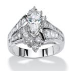 Diamonart Womens 3 1/4 Ct. T.w. Marquise White Cubic Zirconia Brass Engagement Ring