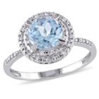 Womens Genuine Blue Topaz 10k Gold Engagement Ring