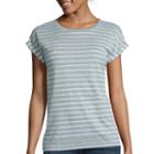 Stylus &trade; Short-sleeve Eyelet Stripe T-shirt