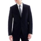 Jf J. Ferrar Navy Variegated Stripe Suit Jacket - Slim-fit