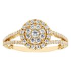 Enchanted Disney Fine Jewelry Womens 5/8 Ct. T.w. Genuine Round White Diamond 14k Gold Engagement Ring