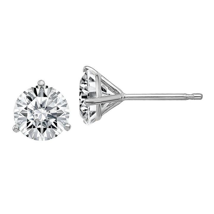 1 7/8 Ct. T.w. Round White Moissanite 14k Gold Stud Earrings