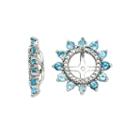 Simulated Swiss Blue Topaz & Diamond Accent Sterling Silver Earring Jackets