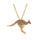 Animal Planet&trade; Australia Kangaroo Crystal 14k Yellow Gold Over Sterling Silver Pendant Necklace