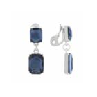 Monet Jewelry Blue Silvertone Double Drop Clip Earring