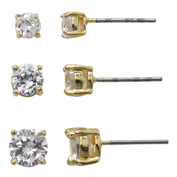 Sparkle Allure&trade; Cubic Zirconia 3-pr. Stud Earrings
