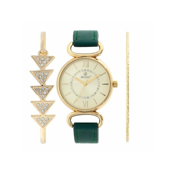 Decree Womens Gold Tone Watch Boxed Set-dcr271ls