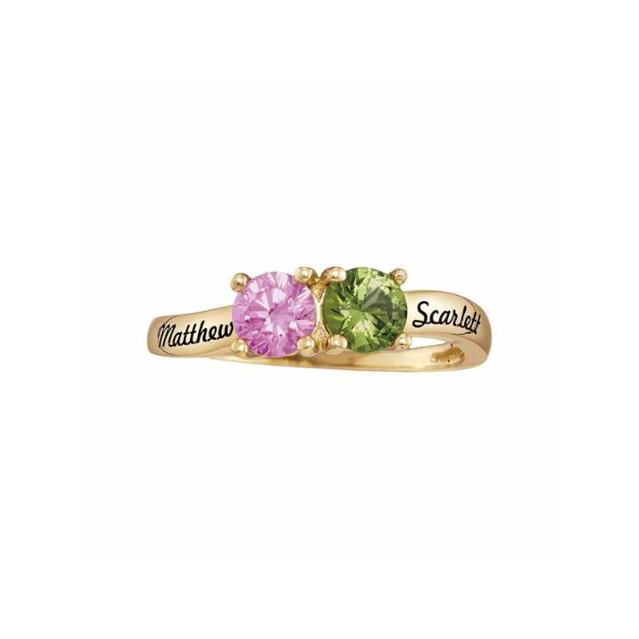 Personalized Birthstones Couples Ring