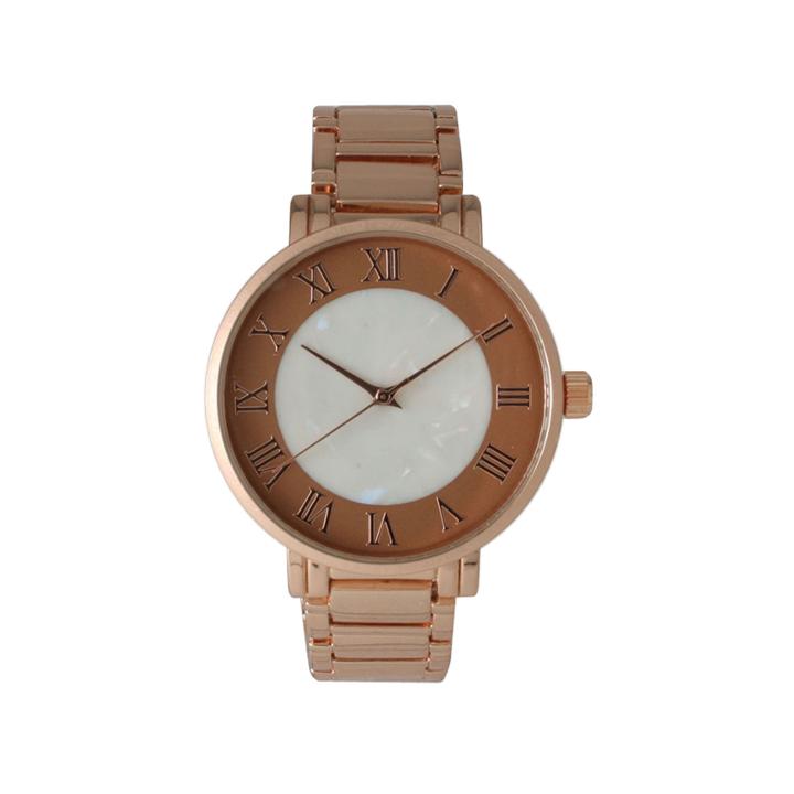 Olivia Pratt Womens Rose Goldtone Strap Watch-15255mprose