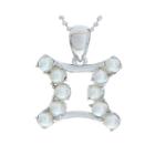 Gemini Zodiac Cultured Freshwater Pearl Sterling Silver Pendant Necklace