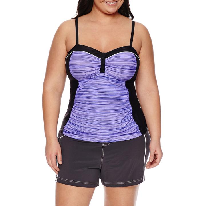 Free Country Solid Bandeau Swimsuit Top-plus