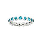 Personally Stackable December Blue Crystal Sterling Silver Eternity Ring