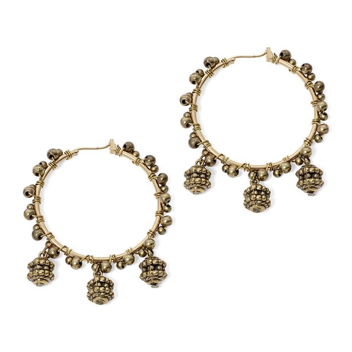 Aris By Treska Gold-tone Textured Hoop Earrings