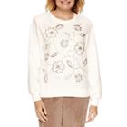 Alfred Dunner Twilight Point Long Sleeve Embroidery Fleece Top