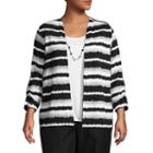 Alfred Dunner Upper East Side Striped Layered Sweater- Plus